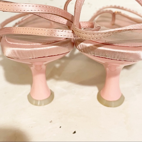 Jeffrey Campbell Fluxx J Pink Rhinestone Square Toe Ankle Strap Sandal Prom 7 - Picture 5 of 7